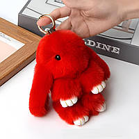 Брелок-игрушка Кролик из искусственного меха 15см красный