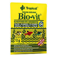 Сухой корм для аквариумных рыб Tropical в хлопьях Bio-Vit 12 г (для травоядных рыб) d
