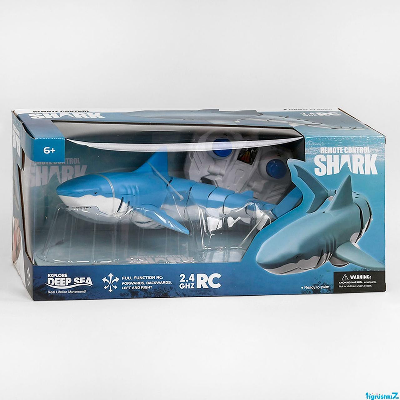 Акула на радіокеруванні 208001 (24) 3 види, плаває у воді, акумулятор 3.7 A, пульт 2.4 Ghz, викрутка зарядка,