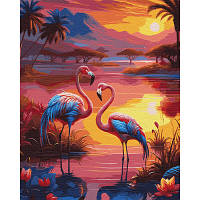 Картина по номерам Santi Розовые фламинго 40х50 см (954811) - Топ Продаж!