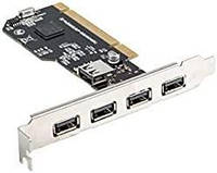 LANBERG PCI Card PCI-US2-005 4 внешних USB 2.0 + 1 внутренний USB 2.0 до 480 Мбит/с