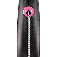 Рулетка Flexi Black Design для собак, трос, размер XS, 3 м (розовая) d