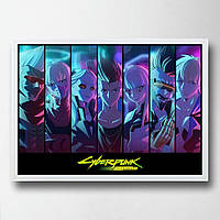 Постер на ПВХ "Cyberpunk Edgerunners Horizontal" UkrPoster 2212570061 белая рамка 50х70 см, Land of Toys