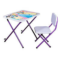 Столик Bambi Принцессы Фиолетовая, 59-44см, 1 стульчик, Land of Toys