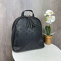 Жіночий рюкзак міський сумка трансформер з тисненням, сумка-рюкзак для дівчат чорний PRO979