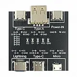 DT3 Тестер кабелів Плата перевірки кабелю передачі даних iOS Android Type-C Micro USB, фото 6