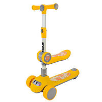 Toys Самокат дитячий 3-колісний SC2422 (Orange) 3в1 світні колеса, жовтогарячий