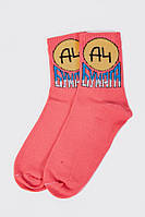 Женские носки средней длины, корралового цвета с принтом, 151R106