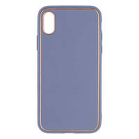 Чехол Leather Gold with Frame without Logo для iPhone X/Xs Цвет 8, Gray Lilac d