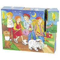 Кубики деревянные "Peggy Diggledey" goki 57738G, Land of Toys