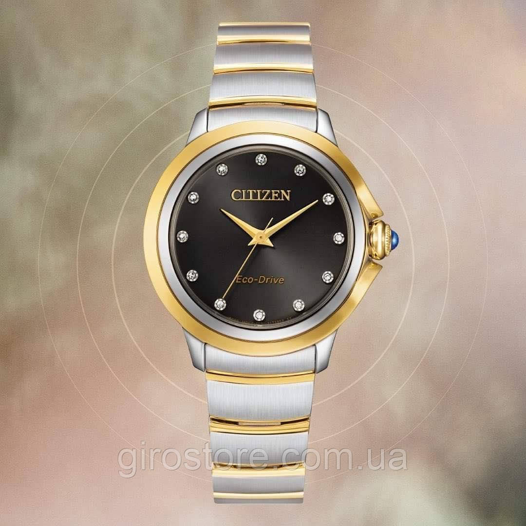 Жіночий годинник з 12 діамантами Citizen Ceci Diamond Accent EM0954-50E, сапфірове скло, фото 1