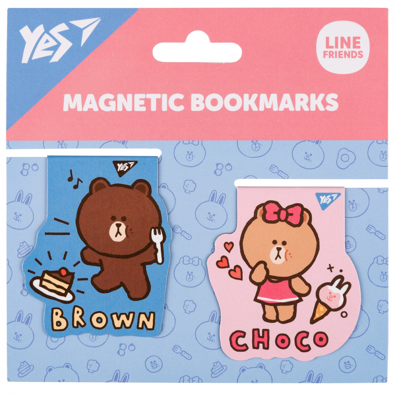 Закладки магнітні YES Line Friends Brown and Choco, 2шт