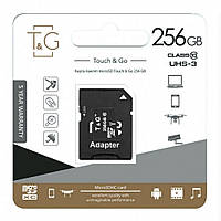 Карта Памяти T&amp;G MicroSDXC 256gb UHS-3 10 Class &amp; Adapter Цвет Черный g