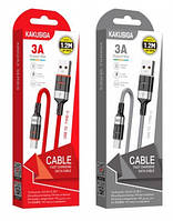 Зарядный кабель USB-Type-C Kakusiga KSC-696 Singhui Series 1.2м 2.4A из плетеного алюминия g