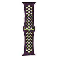 Ремешок для Apple Watch Nike 38/40/41 mm Цвет 30, Темно-Фиолетовый / Зеленый g