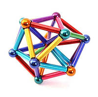 Нео куб стержни цветной 63 детали Магнитный конструктор головоломка неокуб Neo Cube color d