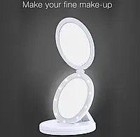 Зеркало с LED подсветкой круглое Large LED Mirror косметическое складное увеличение 5X W0-29 для макияжа d