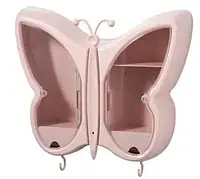 Органайзер для косметики Бабочка W-32 розовый подставка бьюти бокс акриловый кейс хранение косметики d