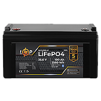 Аккумулятор LP LiFePO4 25,6V - 100 Ah (2560Wh) (BMS 80A/80А) пластик Smart BT g
