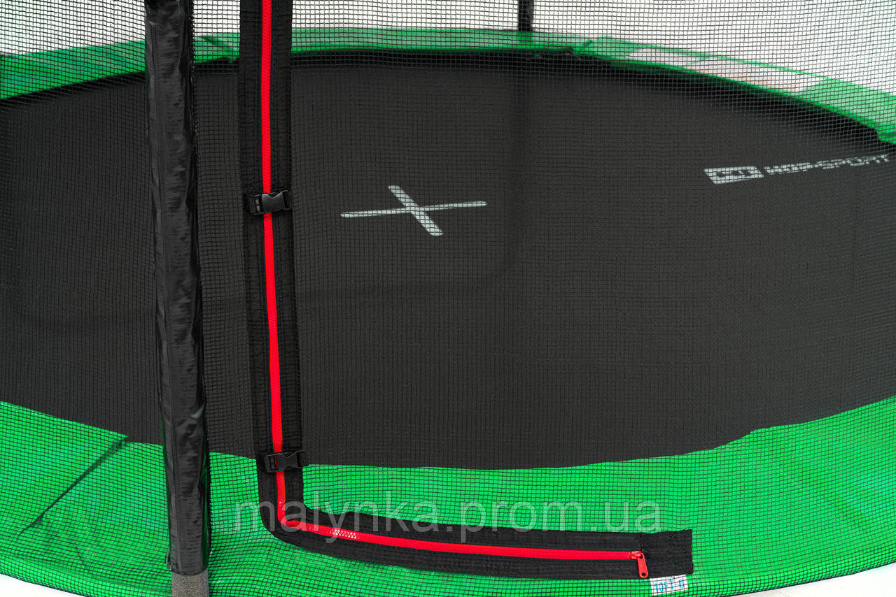 Батут Hop-Sport 12ft (366см) черно-зеленый с внутренней сеткой g - фото 2 - id-p2207658774