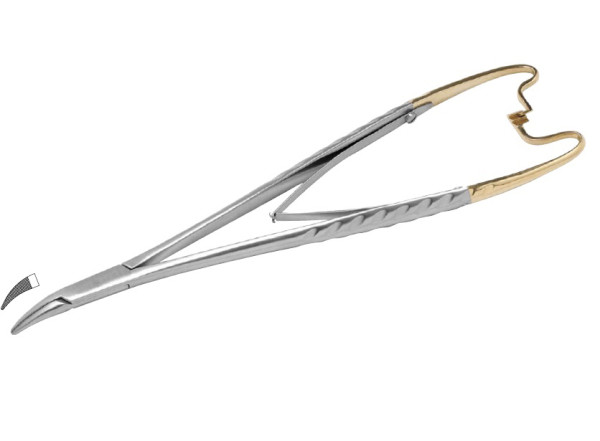 Голкотримач Mathieu for Cleft Palate T/C вигнутий твердосплавні накладки від 3-0 до 5-0, довжина 190 мм, фото 1