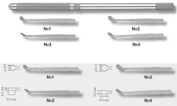Набір мікрозеркал Micro Mirror Set у комплекті ручка та 4 шт., фото 1