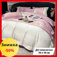 Комплект постельного белья из сатина Натуральное постельное белье Евро размера Постельное Сатин люкс Розовый