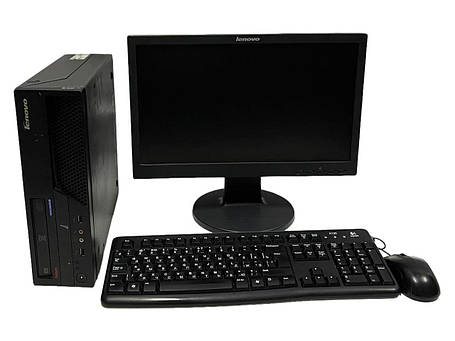 Б/в ПК+Монітор Lenovo ThinkCentre M58e SFF| Pentium E5700| 4GB RAM| 120GB SSD|+Lenovo ThinkVision D186| 19" 1366x768, фото 1