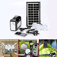 Портативна сонячна автономна система GDPlus GD-7 панель похідні ліхтар повербанк акумулятор d