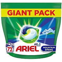 Капсули для прання Ariel All in One Universal Mountain spring 72шт