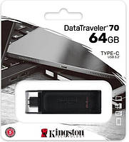 Флэш память Usb Kingston DataTraveler 70 64Gb Usb Type-C (DT70/64GB) C поддержкой Usb 3.2 Gen1