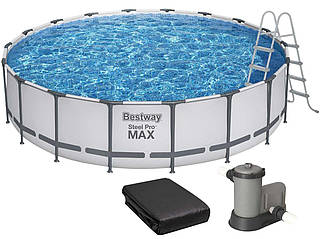 Каркасний басейн Bestway 56462 (549х122 см) з картриджним фільтром, сходами та захисним тентом
