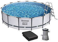 Bestway Каркасний басейн Bestway 56488 (457х107 см) з картриджним фільтром, тентом і драбиною