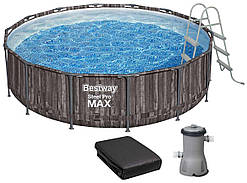 Bestway Каркасний басейн Bestway Wood Style 5614Z (427х107 см) з картриджним фільтром, тентом і драбиною