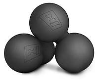 Силиконовый массажный двойной мяч 63 мм Hop-Sport HS-S063DMB черный d