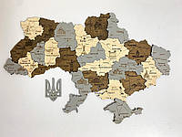 Деревянная Многослойная карта Украины "Кам'яний ліс" Travel 100×65 см