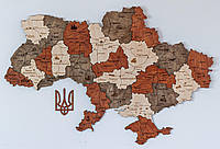 Деревянная Многослойная карта Украины "Брауні", Logistics 70×47 см