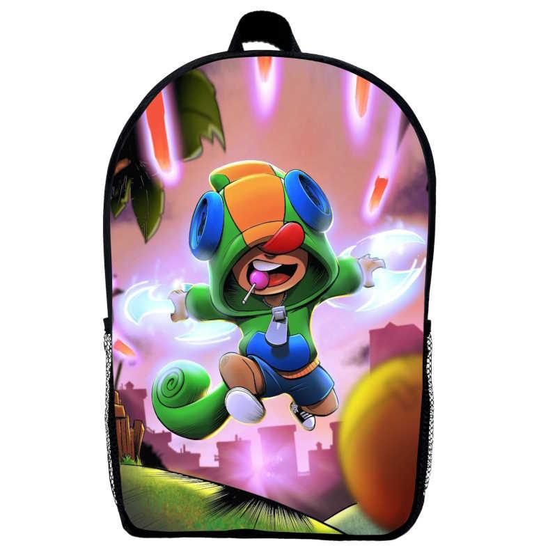 Рюкзак Бравл Старс Леон дитячий (Gear bag Brawl Stars mini 03) чорний, 29 х 21 х 9 см, фото 1