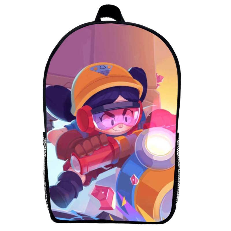 Рюкзак Бравл Старс Джекі дитячий (Gear bag Brawl Stars mini 012) чорний, 29 х 21 х 9 см, фото 1