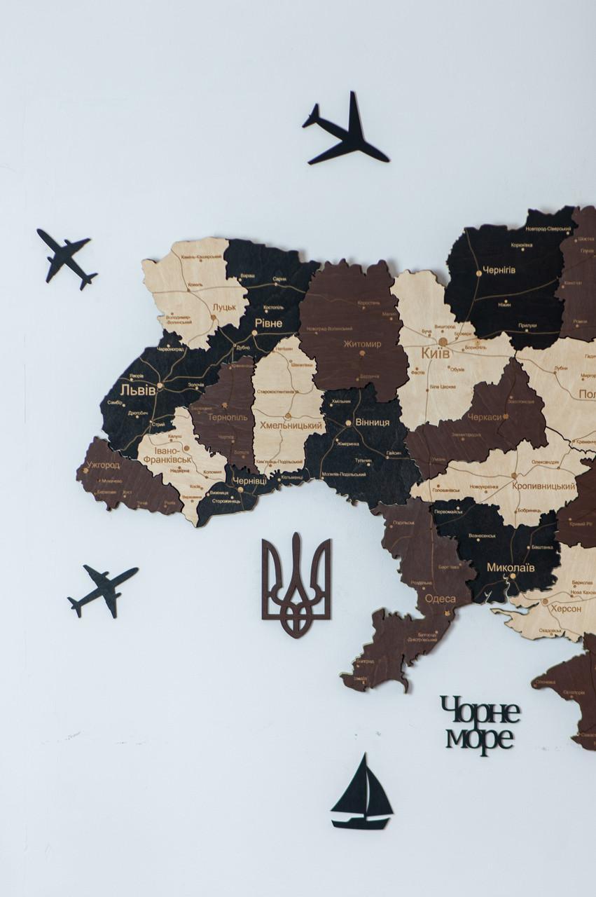 Деревянная многослойная карта Украины "Латте макиато" Standart, 70×47 см - фото 4 - id-p2207674913