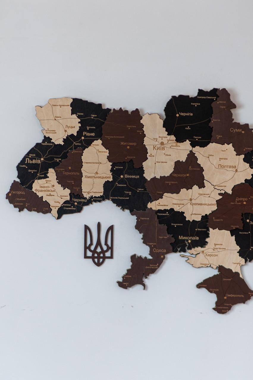 Деревянная многослойная карта Украины "Латте макиато" Standart, 70×47 см - фото 8 - id-p2207674913