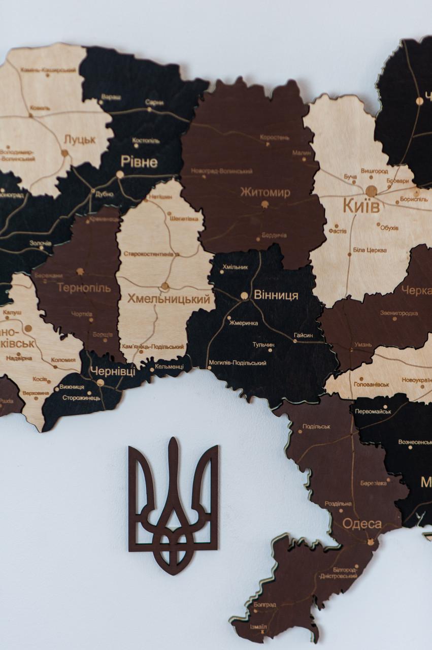 Деревянная многослойная карта Украины "Латте макиато" Standart, 70×47 см - фото 10 - id-p2207674913