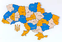 Деревянная Многослойная карта Украины "Патріот" Simpl, 70×47 см