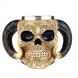 Кухоль Череп із рогами з полістоуну 550 мл.