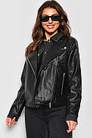 Куртка женская из экокожи черного цвета 175184S