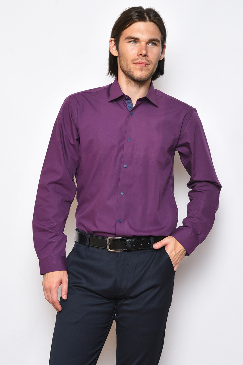 Сорочка чоловіча фіолетового кольору розмір М 161392S