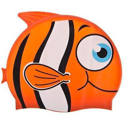 Bestway 26025-orange — Шапочка для плавання. Рибка, від 3 років. Жовтогаряча