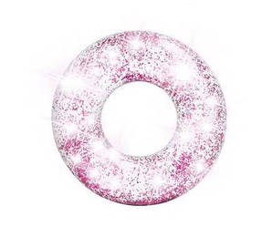 Intex 56274-pink (Діаметр 107 см) Надувний круг прозорий, Рожевий