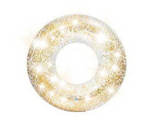 Intex 56274-gold (Діаметр 107 см) Надувний круг прозорий, Золотистий