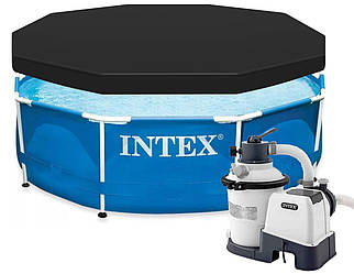 Intex 28200-26642-28030 (Діаметр 305 x Висота 76 см) Каркасний басейн Metal Frame Pool